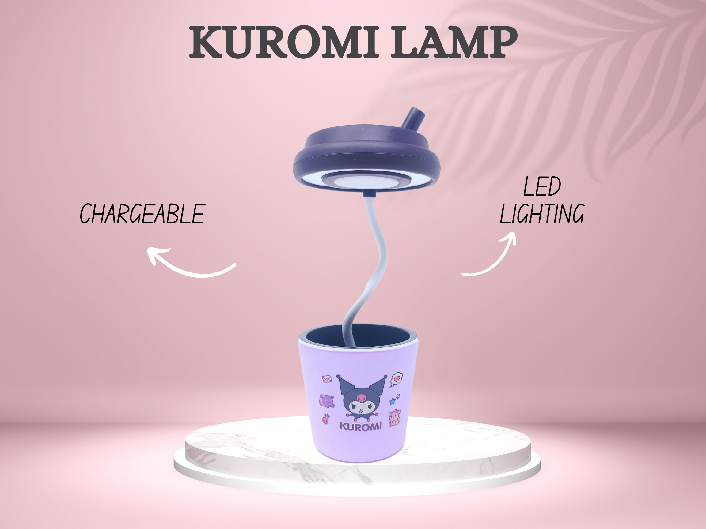 Cute Cartoon LED Pen stand with a Foldable Table Lamp