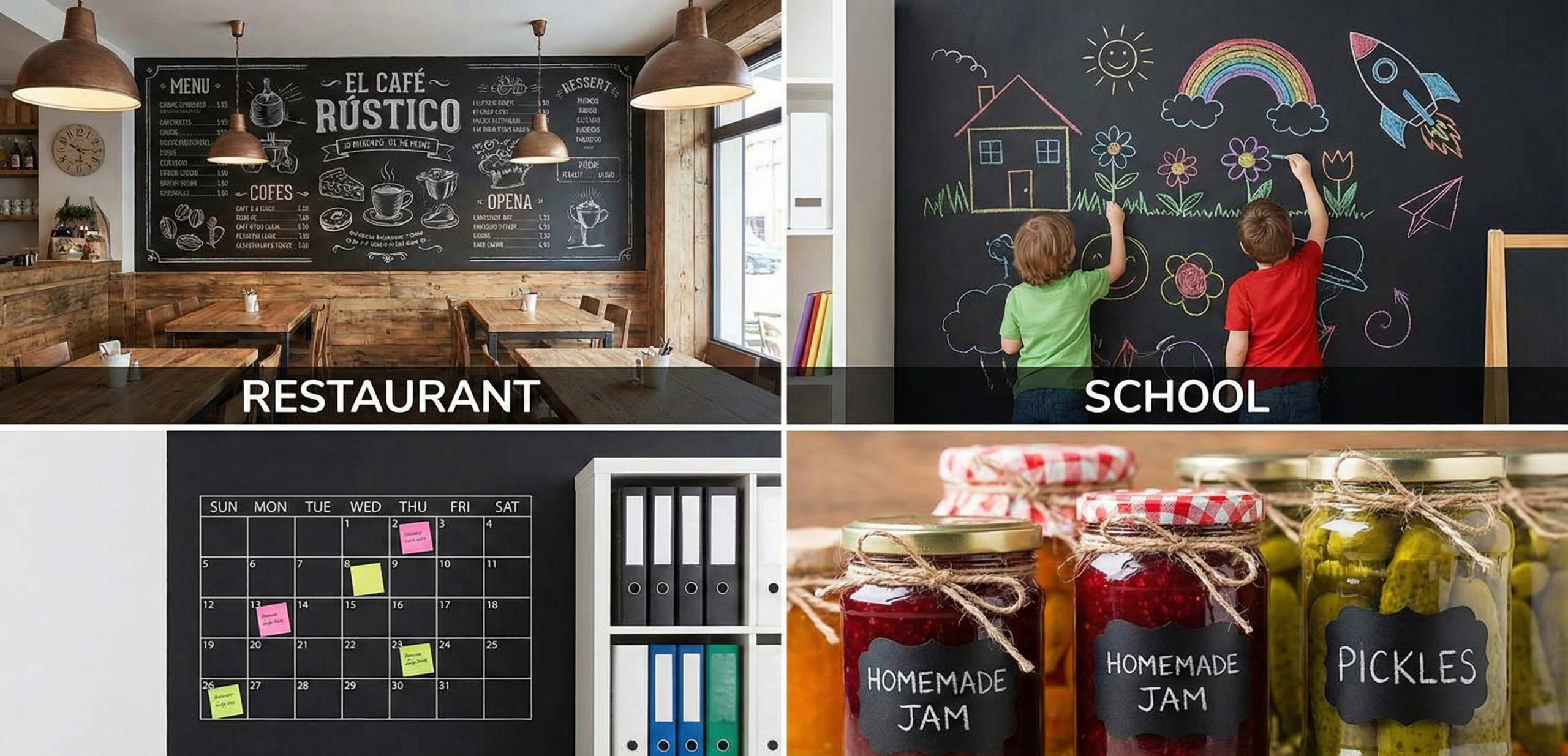 Peel & Stick Chalkboard Wall Sheet for Home, School, Office & Kids