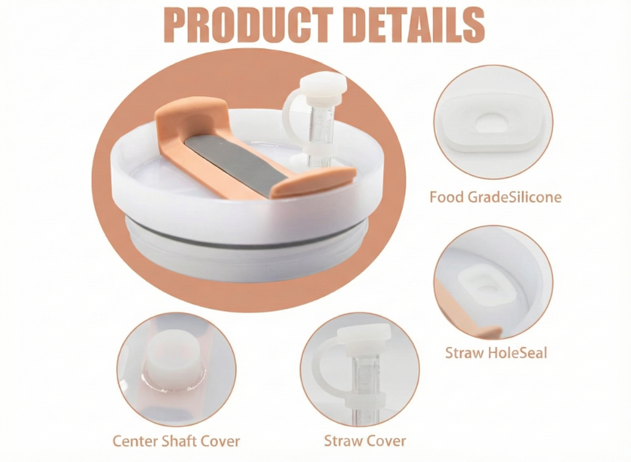 Stainless Steel Insulated Tumbler with Handle & Straw – Leakproof Travel Cup (Pink)