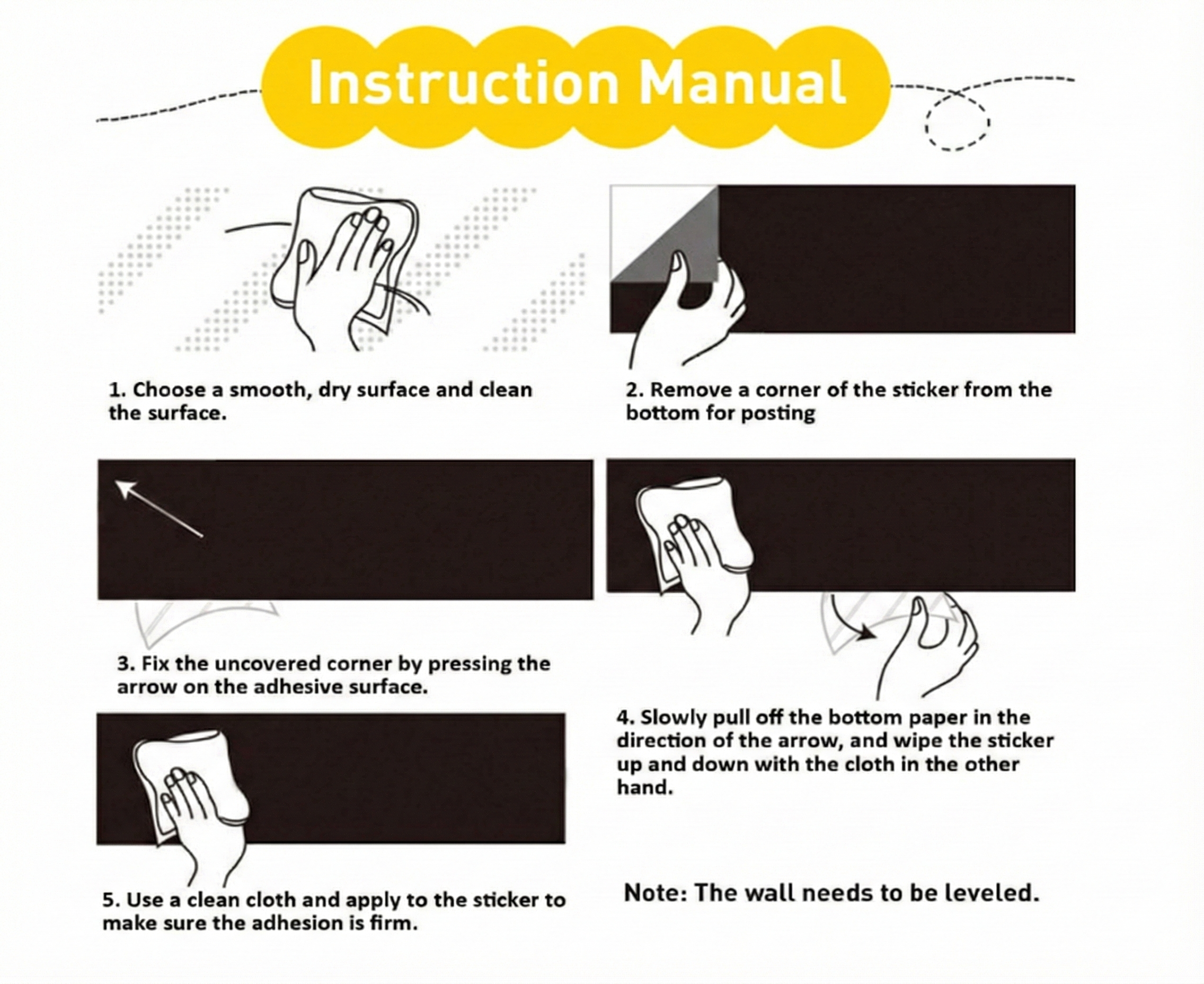 Peel & Stick Chalkboard Wall Sheet for Home, School, Office & Kids