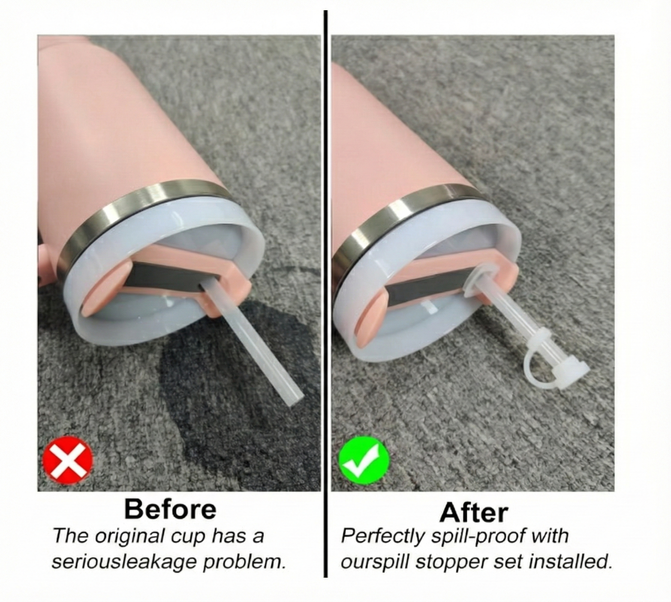 Stainless Steel Insulated Tumbler with Handle & Straw – Leakproof Travel Cup (Pink)