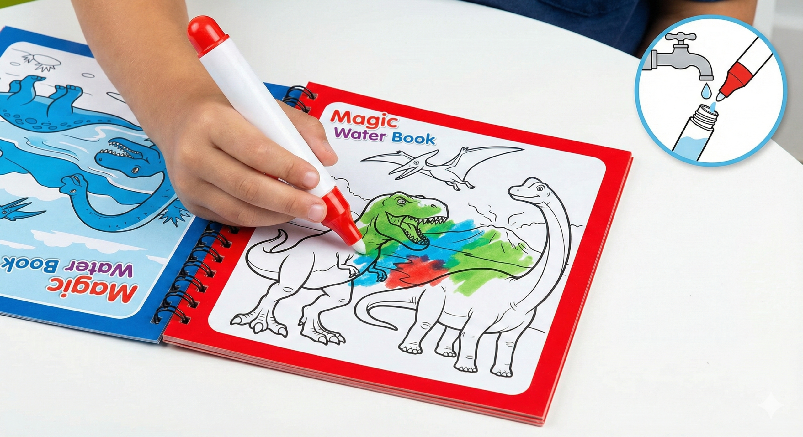 Reusable Magic Water Drawing Book – Quick Dry Coloring Doodle Pad with Magic Pen