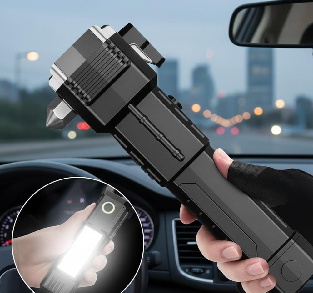 Rechargeable Hammer Torch -6-in-1 LED Emergency Flashlight