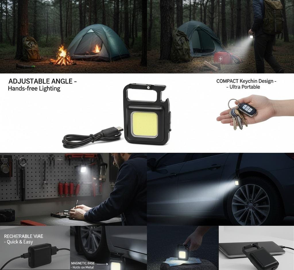 Mini Rechargeable Keychain Flashlight