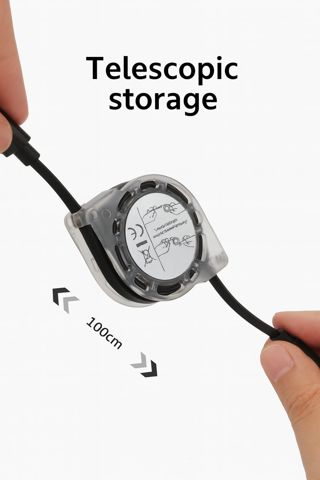 3-in-1 Retractable USB Charging Cable – Fast Charging Data Cable (Black)