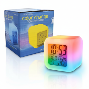 Colour Changing Digital Alarm Clock with Touch Light