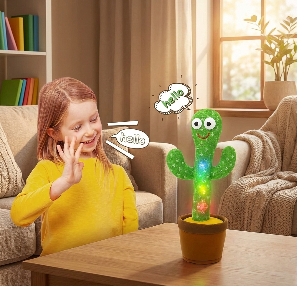 Dancing Cactus Toy – USB Rechargeable Interactive Toy