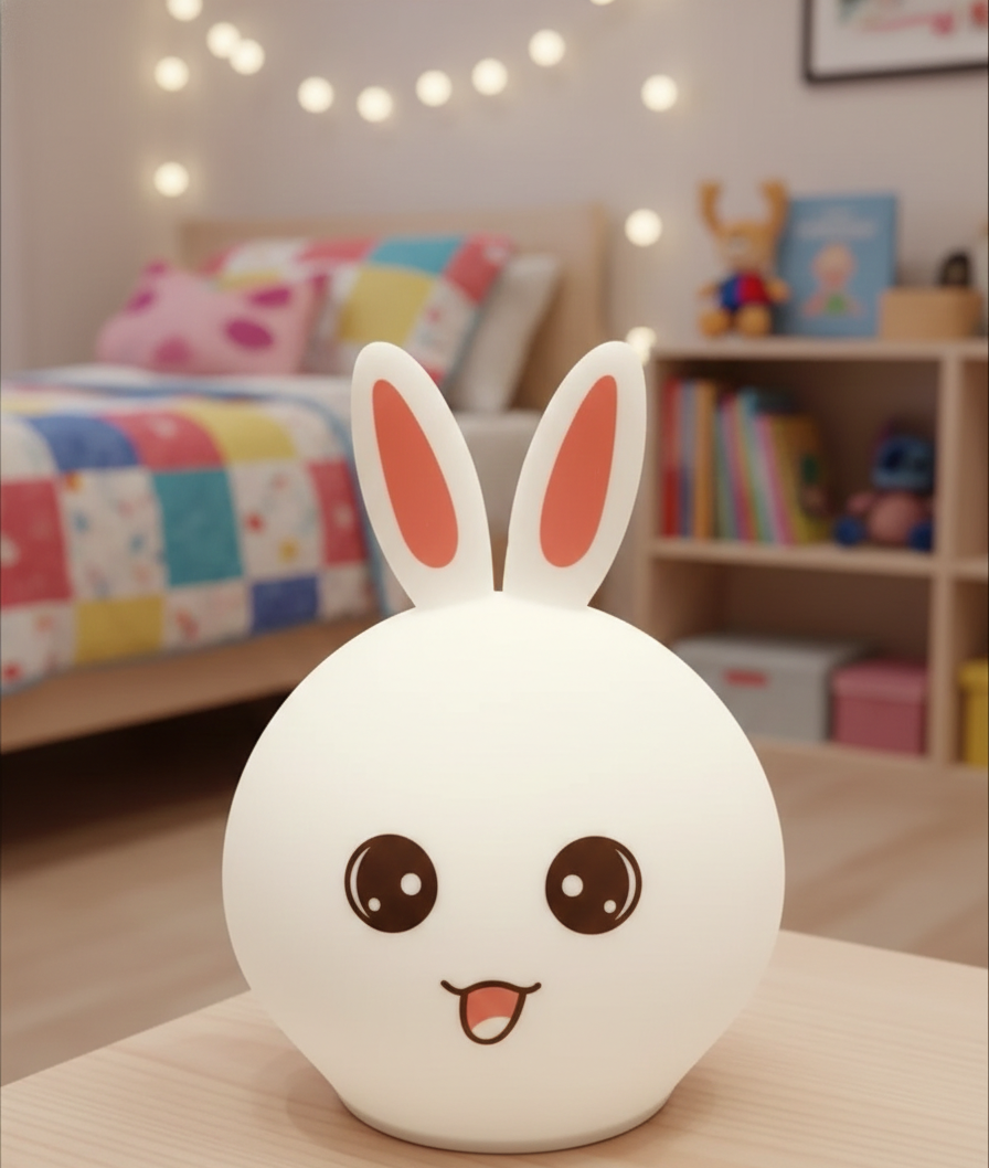 Silicone Bunny Night Lamp – Colour Changing LED Light for Kids & Bedroom