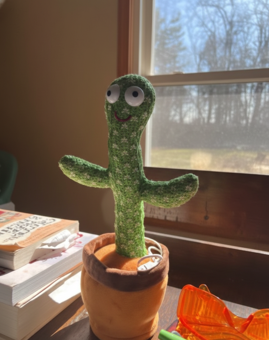 Dancing Cactus Toy – USB Rechargeable Interactive Toy